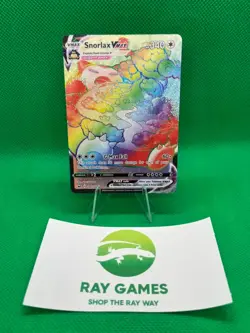 Pokemon TCG Snorlax VMAX 206/202 Sword & Shield Holo Secret Rare Rainbow LP- - Image 1