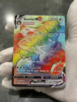 Pokemon TCG Snorlax VMAX 206/202 Sword & Shield Holo Secret Rare Rainbow LP- - Image 3