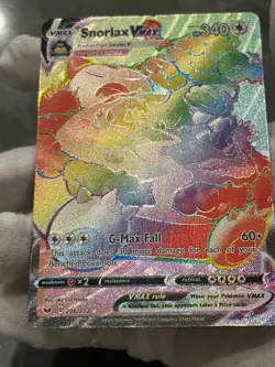 Pokemon TCG Snorlax VMAX 206/202 Sword & Shield Holo Secret Rare Rainbow LP- - Image 4