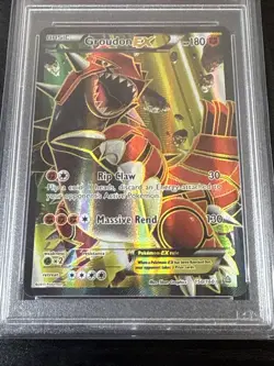 2015 POKEMON XY PRIMAL CLASH #150 FULL ART/GROUDON EX PSA 7 - Image 4