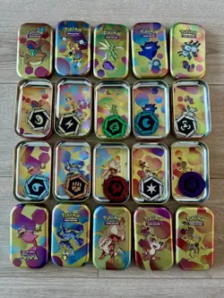 *EMPTY* Pokemon 151 Mini Tin Complete Set - Including Art Cards & Coins NO PACKS - Image 1