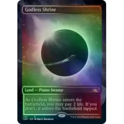 FOIL GODLESS SHRINE (BORDERLESS) Unfinity Magic MTG MINT CARD - Image 1