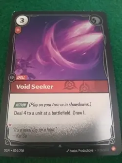 VOID SEEKER 024/298 RIFTBOUND LEAGUE OF LEGENDS RARE FOIL ENGLISH CARD - Image 1