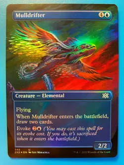 MTG 1x FOIL BORDERLESS Mulldrifter # 349 Double Masters 2022 Magic the x1 NM - Image 1