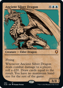 MTG Ancient Silver Dragon - Foil - Showcase, Light Play, English Commander Legen - Image 1