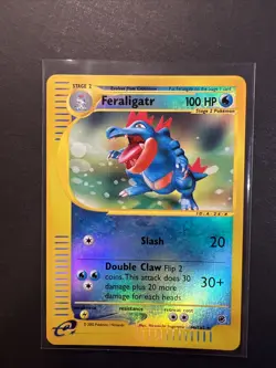 NM/M FERALIGATR 46/165 Reverse Holo Rare WotC Pokemon 2002 Expedition e Series - Image 1