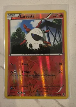 Larvesta - 12/101 - Reverse Holo - Black & White Plasma Blast - Pokemon - LP/NM - Image 1
