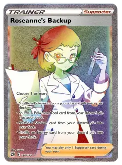Roseanne's Backup Trainer 180/172 Rainbow Rare Pokemon 2022 Brilliant Stars NM - Image 1