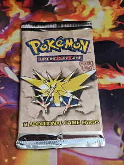 WOTC Pokemon Fossil Booster Unlimited Pack Zapdos Art HEAVY 21 Grams U - Image 2