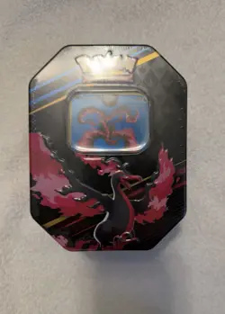 Pokemon TCG - Galarian Moltres Crown Zenith Tin 4 Pack Sword Shield New Sealed - Image 1