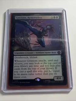Spider-Man MTG Magic The Gathering Gwenom Remorseless Mythic Foil Promo Card! - Image 1