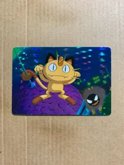 Meowth - Vending Machine Prism Card - Holo Pokemon Sticker - NM - Image 1