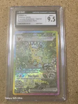 2025 POKEMON LEAFEON EX SIR 144/131 PRISMATIC EVOLUTIONS CGC 9.5 MINT+ - Image 1