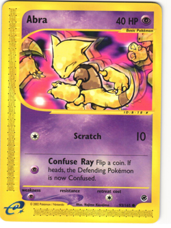 Abra Common Pokemon TCG Expedition Base Set 93/165 LP - Image 1