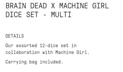 Brain Dead x Machine Girl Dice Set MTG Magic the Gathering New In Hand - Image 3