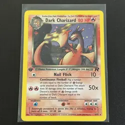 Dark Charizard Holo 1st Edition 4/82 Team Rocket Pokemon - MP - Image 1