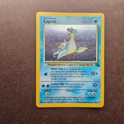 Lapras 10/62 Pokemon Fossil Holo Rare Card - HP - Image 1
