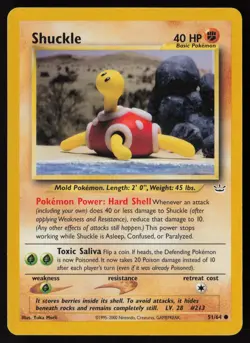 Shuckle 51/64 Neo Revelation Pokemon TCG LP - NM - Image 1