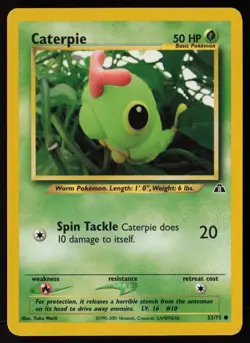 Caterpie 53/75 Neo Discovery Pokemon TCG LP - NM - Image 1
