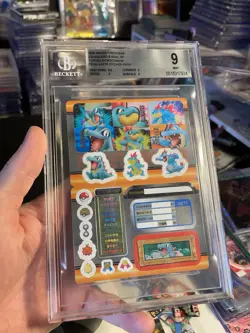 2005 Pokemon Carddass Zukancard & Seal Sp Totodile Evo Beckett Graded 9 - Image 3