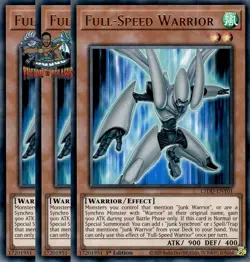 Yugioh! 3x Full-Speed Warrior L5DD-ENY01 Ultra Rare 1st Ed NM - Image 1