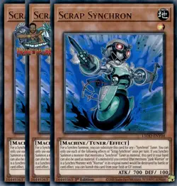 Yugioh! 3x Scrap Synchron L5DD-ENY04 Ultra Rare 1st Ed NM - Image 1