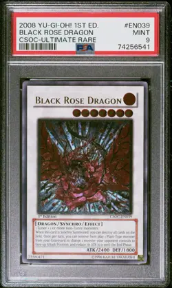 Black Rose Dragon Yugioh 2008 CSOC-EN039 Ultimate Rare 1st Edition PSA 9 - Image 1