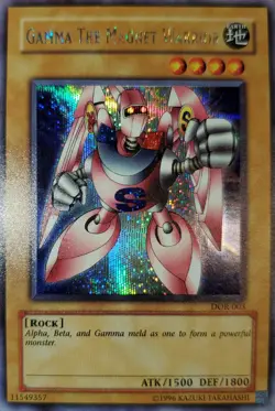 Yugioh 2003 Gamma The Magnet Warrior SCR DOR-003 Near Mint - Image 1