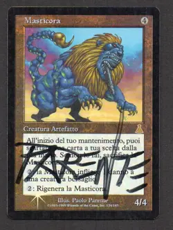 MtG FOIL Signed Masticore Masticora FOIL Signed (Urza's Destiny) - Image 1