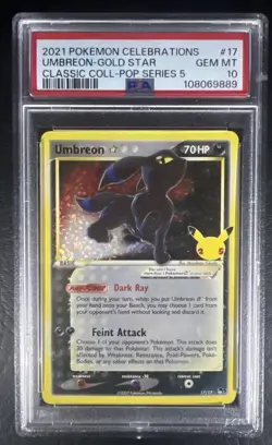 PSA 10 GEM MINT Pokemon Celebrations Umbreon Gold Star #17/17 - Image 1