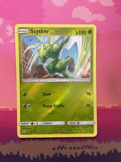 Pokemon Card Scyther Hidden Fates Reverse Holo 5/68 Near Mint - Image 1