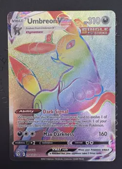 Umbreon VMAX Secret Rare 214/203 Swsh07 Evolving Skies Holo Rainbow Pokemon TCG - Image 1
