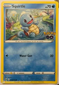 Pokemon Go Squirtle Figure Regular Card 015/078 - Image 1