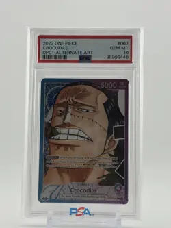 One Piece Card Game Romance Dawn Crocodile Parallel Alt Art OP01-062 PSA 10 - Image 1