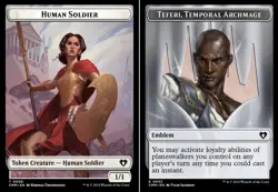 MTG Human Soldier (0006) // Emblem - Teferi, Temporal Archmage (0053) Double-Sid - Image 1