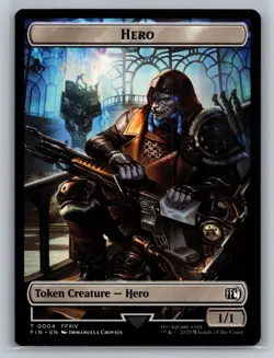 Magic: The Gathering - Final Fantasy #4 Hero / Wizard Double-Sided Token - Image 1