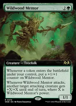Wildwood Mentor - Extended Art WOE NM MTG - Image 1