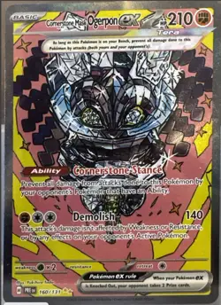 Cornerstone Mask Ogerpon EX Prismatic Evolutions Holo Pokemon TCG Card 160/131 a - Image 1