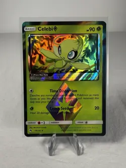 Pokemon TCG Celebi Prism Star 19/214 Sun & Moon Lost Thunder Holo Rare - Image 1