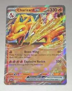 POKEMON TCG CHARIZARD EX SVP161 BLACK STAR PROMO HOLO LIGHTLY PLAYED - Image 1