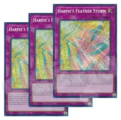 Yugioh - Harpie's Feather Storm x 3 - 1st Edition Secret Rare NM - Free Holo - Image 1