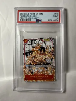PSA 9 Mint Ace OP02-013 MINI Manga Alt Art Japanese One Piece Card - Image 1