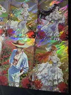 One Piece 9 Collectible Character Anime Cards CCG Boa Rose Garden Hancock Yamato - Image 4