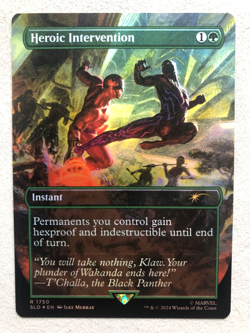 Mtg Carte Magic Secret Marvel Black Panther Heroic Intervention FOIL NM - Image 1
