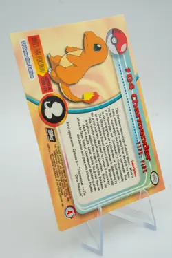 1999 Topps Pokemon TV Animation Series 1 Charmander #4 RARE POKEMON LP++ - Image 3