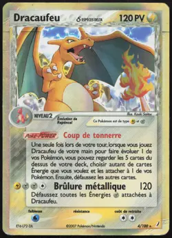 Carte Pokemon Dracaufeu 4/100 Holo Gardiens de Cristal Francais - Image 1