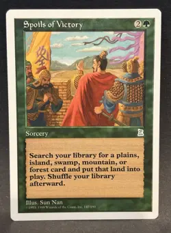 Vintage 1999 MTG Magic Portal 3 Three Kingdoms English NM Card SPOILS OF VICTORY - Image 1