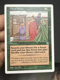 OG ENGLISH • Three Visits • Portal Three Kingdoms • Mtg (1897) - Image 1