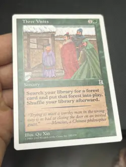 OG ENGLISH • Three Visits • Portal Three Kingdoms • Mtg (1897) - Image 2