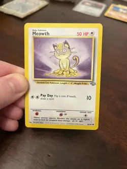 1999 Pokemon Meowth Card 56/64 NM Very Rare Pokemon Card - Image 1